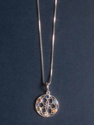 PINGENTE MANDALA ZIRCONIAS COLORIDAS